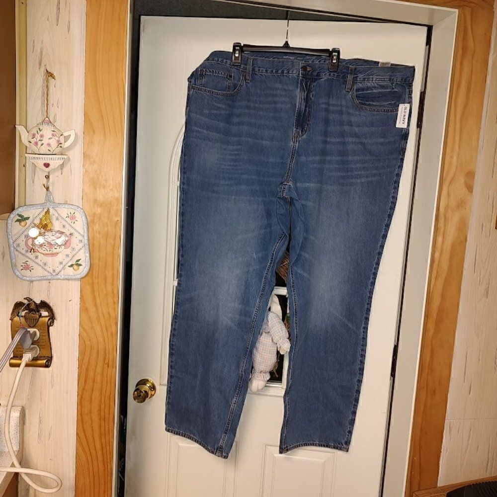 New Old Navy Athletic Taper Blue Jeans Size Men's 50/34